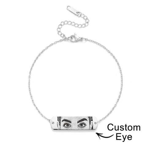 Custom Photo Bracelet Eyes Bracelet Bar Bracelet