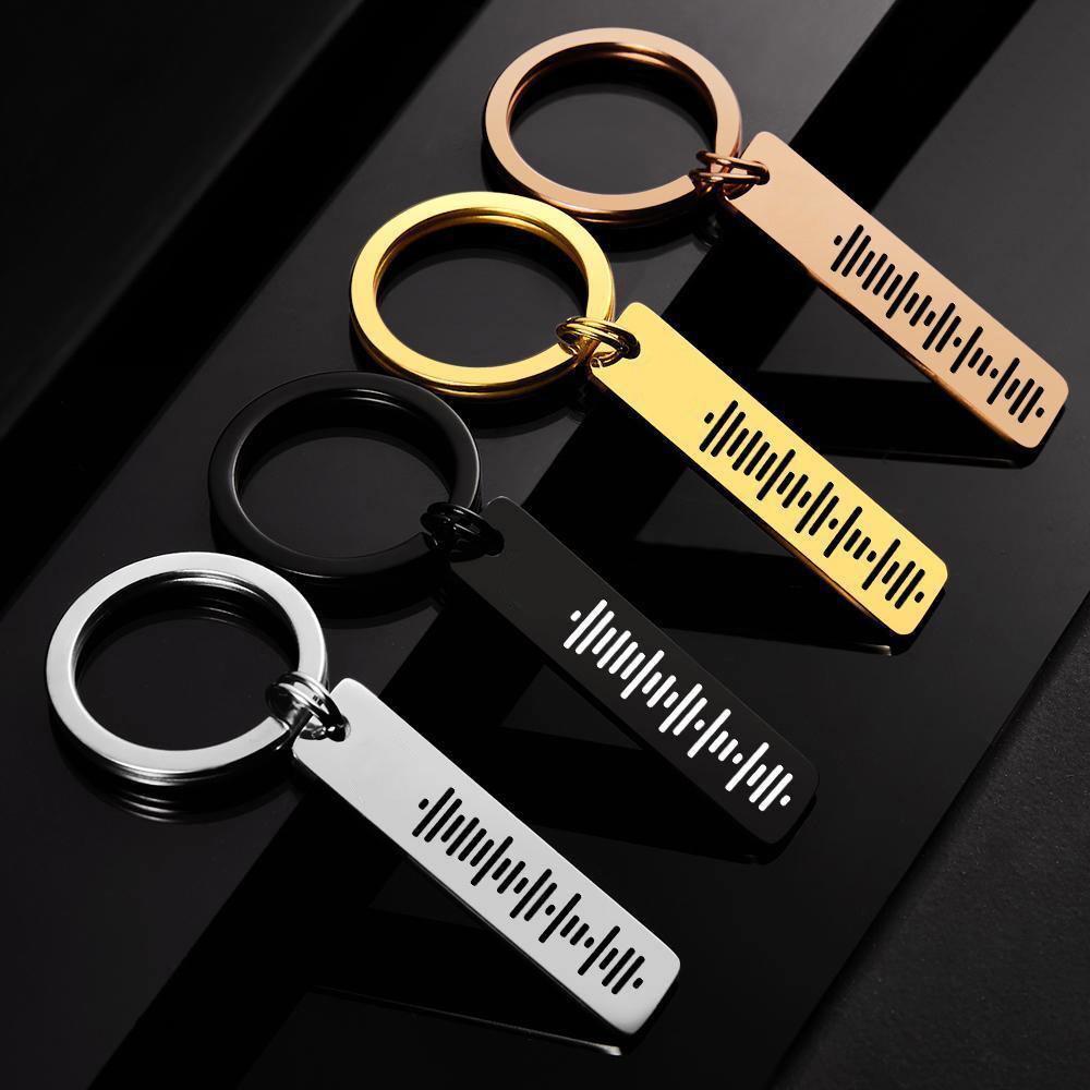 Scannable Music Code Keychain, Custom Music Song Keychains